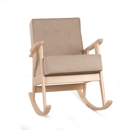 Кресло-качалка Ретро (беленый дуб / 03 - бежевый) в Южно-Сахалинске - изображение