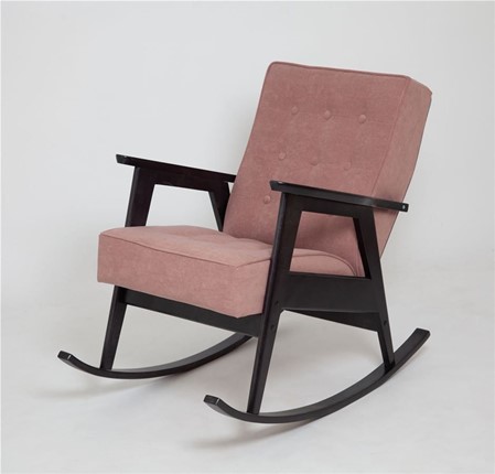 Кресло-качалка Ретро (венге / RS 12 - розовый) в Южно-Сахалинске - изображение