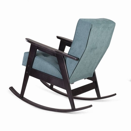 Кресло-качалка Ретро (венге / RS 29 - бирюзовый) в Южно-Сахалинске - изображение 1