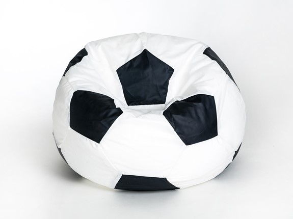 Кресло-мешок Мяч малый, бело-черный в Южно-Сахалинске - изображение