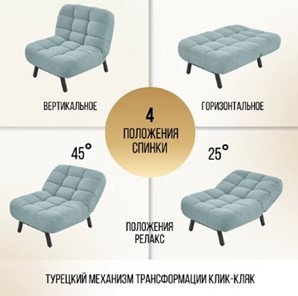 Кресло для сна Абри опора металл (мята-голубой) в Южно-Сахалинске - предосмотр 12