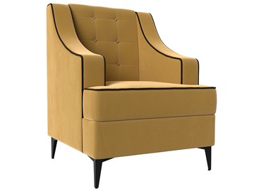 Кресло для отдыха Марк, Желтый\коричневый (Микровельвет) НПБ в Южно-Сахалинске - предосмотр
