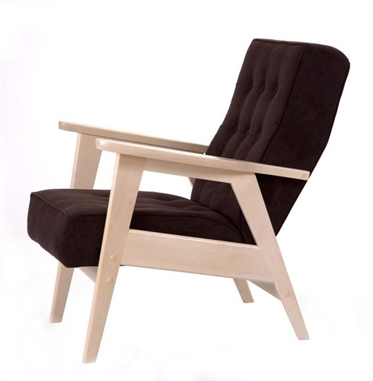 Кресло Ретро (беленый дуб / RS 32 - коричневый) в Южно-Сахалинске - изображение 1
