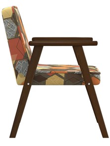 Кресло мягкое Ретро ткань геометрия коричневый, каркас орех в Южно-Сахалинске - предосмотр 3