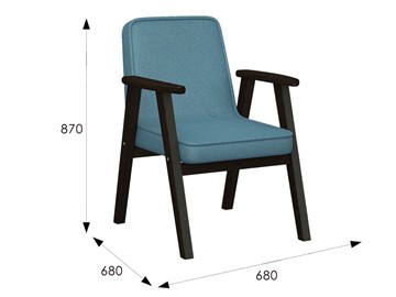Мягкое кресло Ретро ткань голубой, каркас венге в Южно-Сахалинске - предосмотр 6