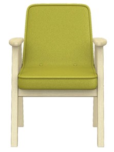 Кресло в гостиную  Ретро ткань лайм, каркас лак в Южно-Сахалинске - предосмотр 3