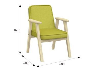 Кресло в гостиную  Ретро ткань лайм, каркас лак в Южно-Сахалинске - предосмотр 5