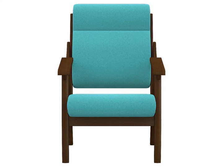 Кресло в гостиную  Вега 10 ткань бирюза, каркас орех в Южно-Сахалинске - изображение 3
