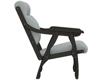 Мягкое кресло Вега 10 ткань серый, каркас венге в Южно-Сахалинске - предосмотр 3