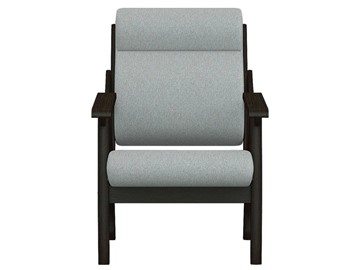 Мягкое кресло Вега 10 ткань серый, каркас венге в Южно-Сахалинске - предосмотр 4