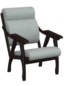 Мягкое кресло Вега 10 ткань серый, каркас венге в Южно-Сахалинске - предосмотр