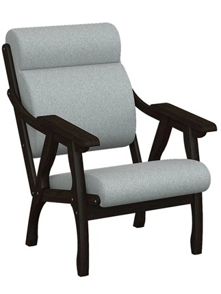 Мягкое кресло Вега 10 ткань серый, каркас венге в Южно-Сахалинске - изображение