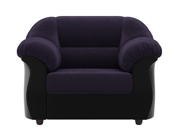 Кресло в гостиную Карнелла, Фиолетовый/Черный (велюр/экокожа) в Южно-Сахалинске - предосмотр 2