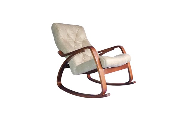 Кресло-качалка Гранд, замша крем в Южно-Сахалинске - изображение