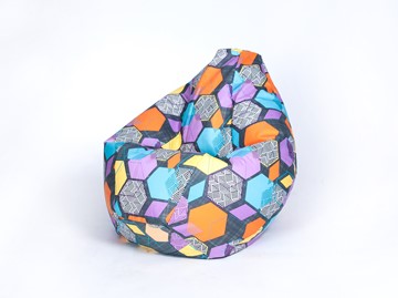 Кресло-мешок Груша малое, велюр принт, геометрия в Южно-Сахалинске