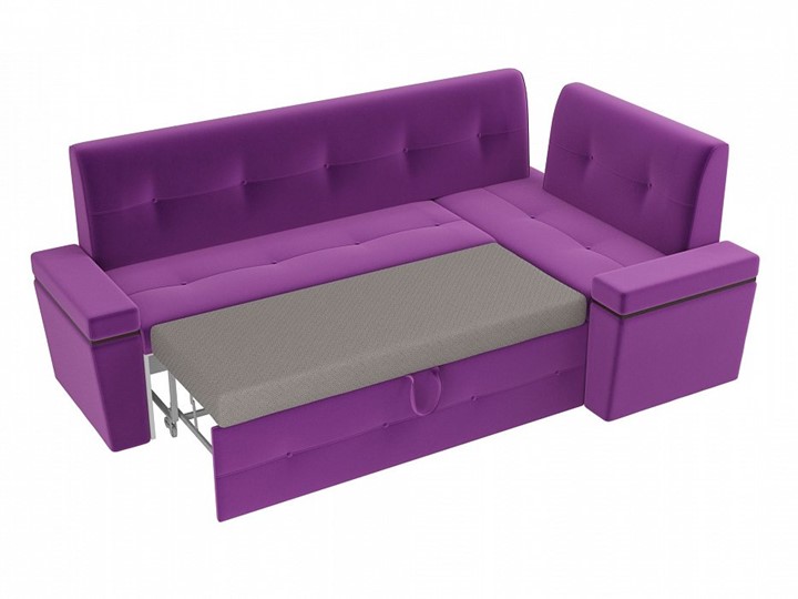 Раскладной кухонный диван Деметра угловой, Фиолетовый (микровельвет) в Южно-Сахалинске - изображение 6