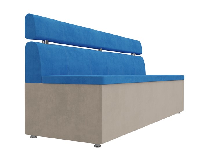 Кухонный прямой диван Классик, Голубой/Бежевый (велюр) в Южно-Сахалинске - изображение 4