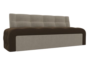 Кухонный прямой диван Люксор, Коричневый/Бежевый (микровельвет) в Южно-Сахалинске