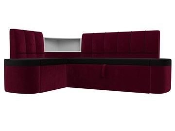 Раскладной кухонный диван Тефида, Черный\Бордовый (Микровельвет) в Южно-Сахалинске