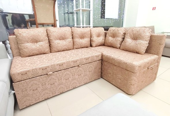 Кухонный угловой диван Яшма 1 ДУ Весь в ткани Жаккард AFINA 06 в Южно-Сахалинске - изображение