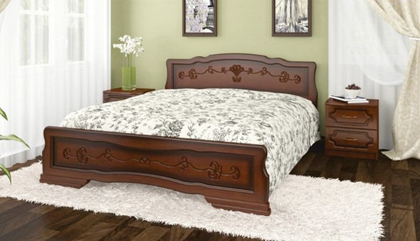Кровать в спальню Карина-6 тахта (Орех) 180х200 в Южно-Сахалинске - изображение