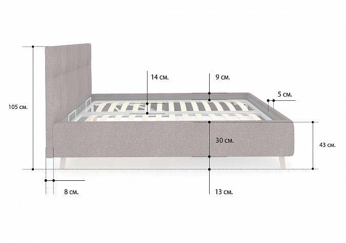 Кровать с подъемным механизмом Bella 160х190 в Южно-Сахалинске - изображение 2