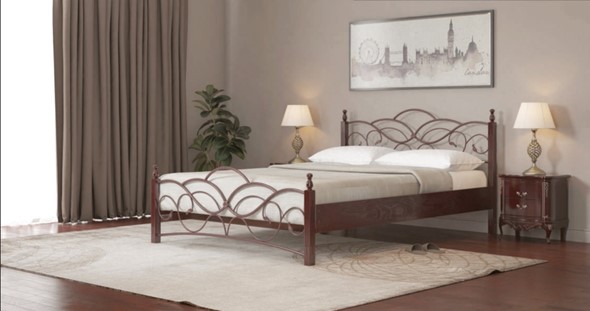 Кровать 1.5-спальная Марго 140*200 с основанием в Южно-Сахалинске - изображение