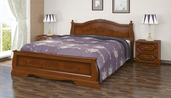 Кровать в спальню Карина-2 (Орех) 160х200 в Южно-Сахалинске - изображение