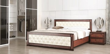 Кровать спальная Стиль 2, 160х200, кожзам, с основанием в Южно-Сахалинске - предосмотр