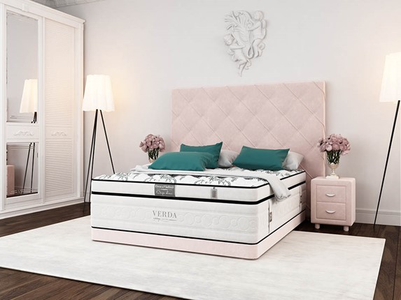 Кровать Style Compact/Basement 180х200, Флок (Велсофт Винтажный розовый) в Южно-Сахалинске - изображение