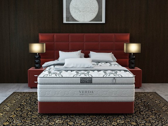 Двуспальная кровать Chocolate/Podium M 160х200, Микровелюр (Manhattan Гранатовый) в Южно-Сахалинске - изображение