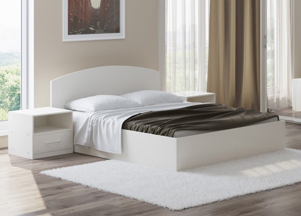Кровать с механизмом 2-спальная Этюд 140x200, Белый в Южно-Сахалинске - изображение