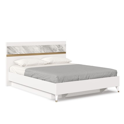 Кровать в спальню 1600 Айла ЛД 688.110.000 с подъемным механизмом, Белый/Статуарио, исполнение 1 в Южно-Сахалинске - изображение