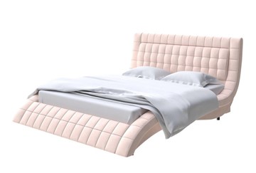Двуспальная кровать Атлантико 160x200, Микровелюр (Manhattan Крем-брюле) в Южно-Сахалинске