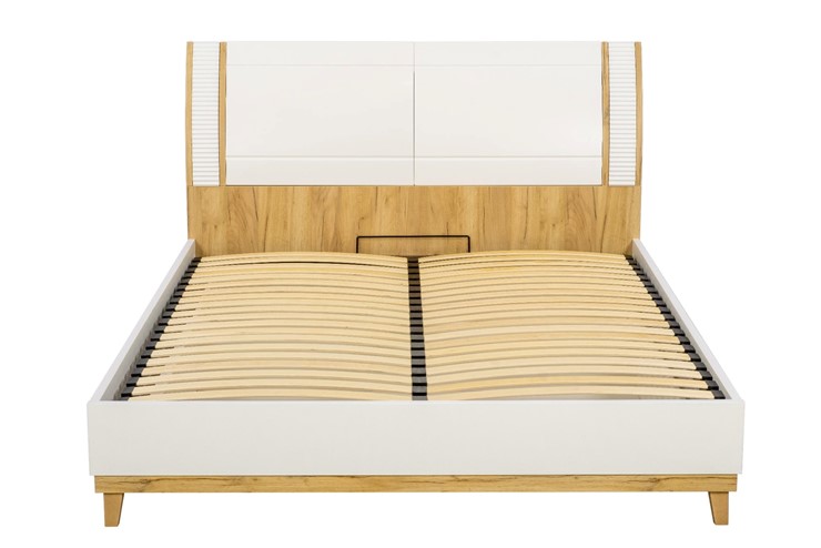 Кровать 2-спальная Бари 1600 с подъёмным механизмом Дуб Золотой/Белый ЛД 698.220 в Южно-Сахалинске - изображение 9