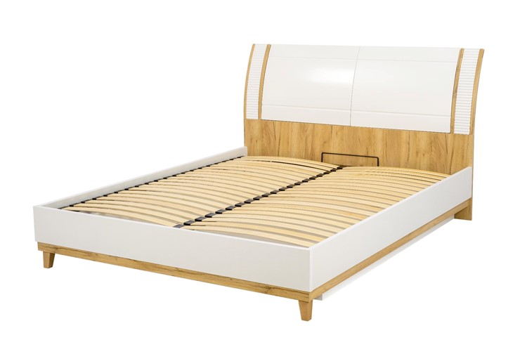 Кровать 2-спальная Бари 1600 с подъёмным механизмом Дуб Золотой/Белый ЛД 698.220 в Южно-Сахалинске - изображение 11