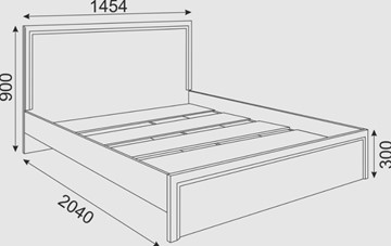 Кровать спальная Беатрис М16 (Орех Гепланкт) в Южно-Сахалинске - предосмотр 1