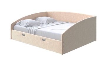 Кровать спальная Bono 160х200, Флок (Бентлей Песок) в Южно-Сахалинске