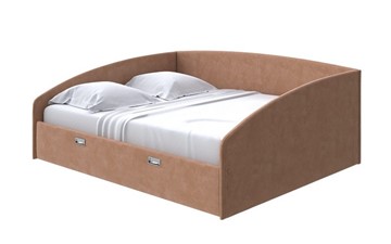 Кровать спальная Bono 160х200, Микровелюр (Manhattan Брауни) в Южно-Сахалинске