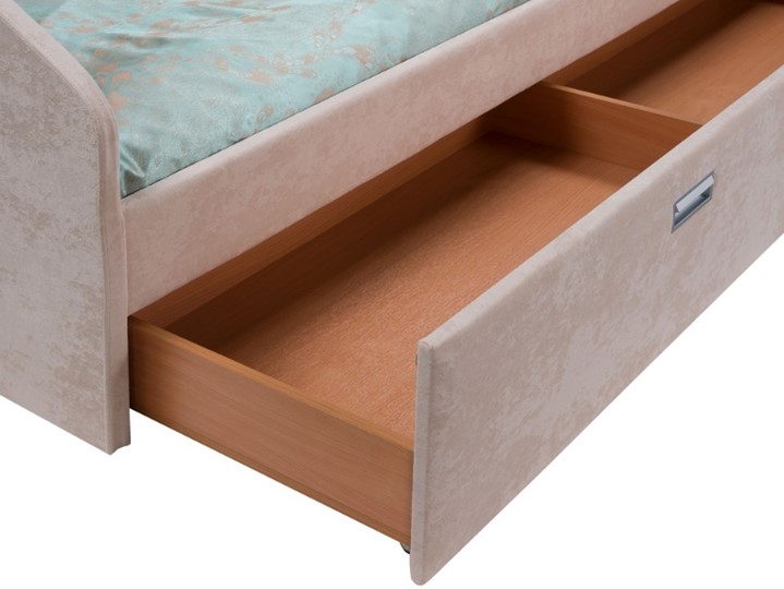 Спальная кровать Bono 160х200, Искусственная шерсть (Лама Авокадо) в Южно-Сахалинске - изображение 1