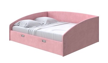 Кровать Bono 160х200, Велюр (Casa Жемчужно-розовый) в Южно-Сахалинске