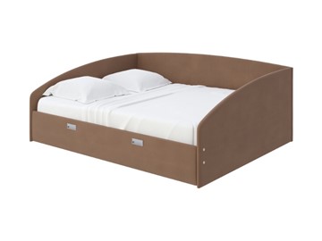 Кровать 2-спальная Bono 160х200, Велюр (Forest 514 Светло-коричневый) в Южно-Сахалинске