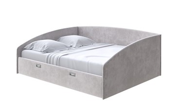 Кровать двуспальная Bono 160х200, Велюр (Лофти Серый) в Южно-Сахалинске