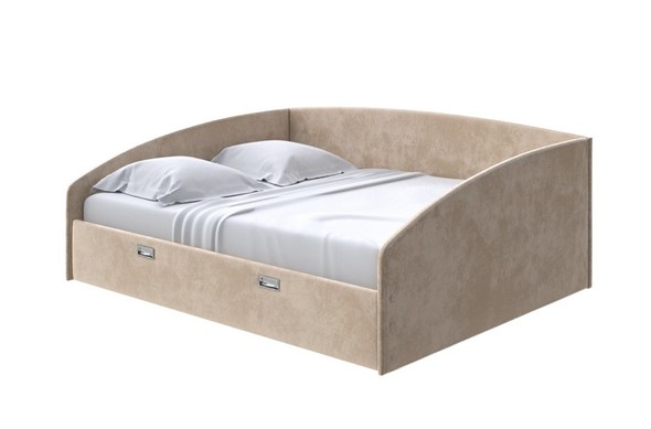 Кровать Bono 160х200, Велюр (Лофти Тауп) в Южно-Сахалинске - изображение