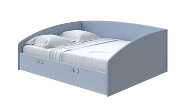Кровать двуспальная Bono 160х200, Велюр (Scandi Cotton 21 Китайский Голубой) в Южно-Сахалинске
