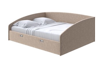 Кровать двуспальная Bono 180х200, Флок (Бентлей Какао) в Южно-Сахалинске - предосмотр