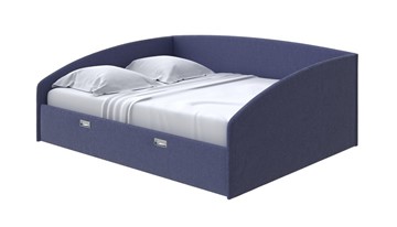 Кровать двуспальная Bono 180х200, Рогожка (Firmino Полуночный синий) в Южно-Сахалинске