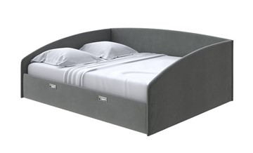 Кровать спальная Bono 180х200, Велюр (Forest 520 Темно-серый) в Южно-Сахалинске