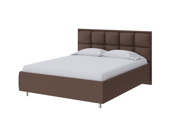 Двуспальная кровать Chessy 160х200, Рогожка (Savana Chocolate (шоколад)) в Южно-Сахалинске - изображение