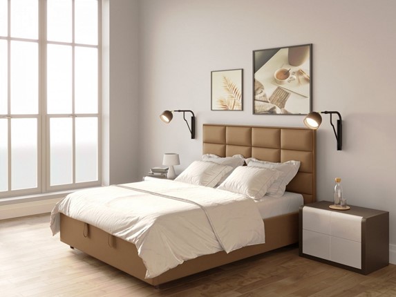 Спальная кровать Chocolate 1600х2000 с подъёмным механизмом в Южно-Сахалинске - изображение